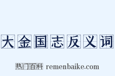 大金国志反义词是什么意思的图片